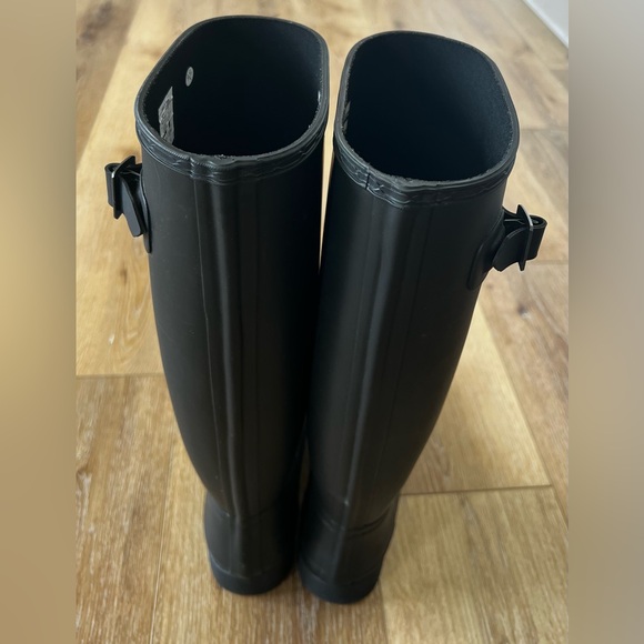Hunter Original Refined Black Matte Tall Rain Boots Waterproof NEW - Picture 3 of 7